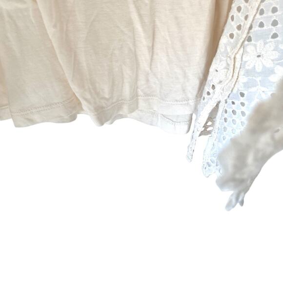 Sundance Cream Boho Eyelet Tunic Blouse size large - Picture 3 of 6